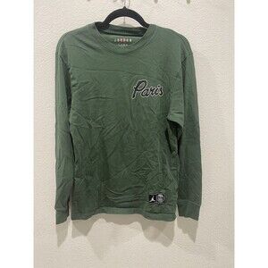 Nike Air Jordan X PSG Paris Saint Germain Green Long Sleeve T-Shirt Men's XS